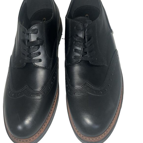 New Coach Black Wing Derby Black Shoes Size 11 1/2 - Picture 1 of 8